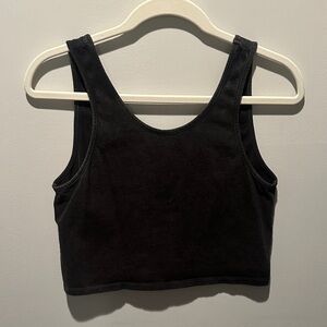 Vintage Dark Grey Crop Tank Top